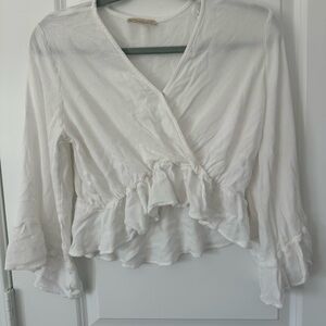 Time After Time Cropped Wrap Cottage Core Blouse